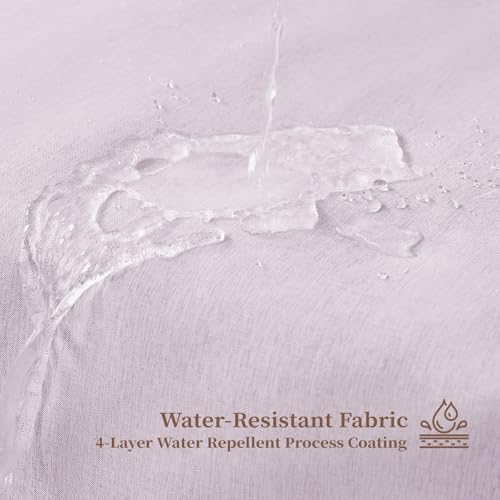 BTTN 72x90 Boho Scalloped Linen Textured Cloth Shower Curtain Set, Lavender
