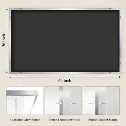 Koonmi Silver Rectangle Wall Mirror, 36x60 Inch Bathroom Mirror, Aluminum Frame Vanity Mirror for Entryway, Living Room, Bedroom Bathroom, Hangs Horizontally or Vertically