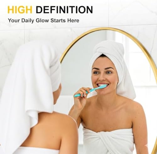 Oval Bathroom Mirror for Wall, 24"x32" Gold Bathroom Vanity Mirror