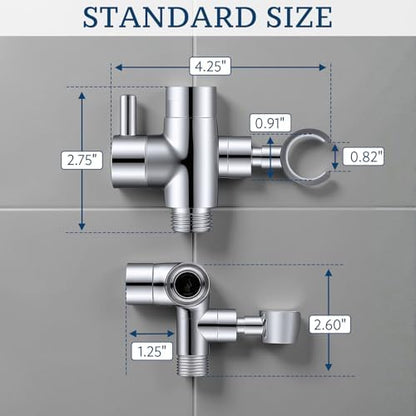 G-Promise Solid Metal Shower Head Diverter with Holder 3-Way