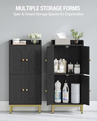 Hzuaneri Bathroom Cabinet, Small Storage Cabinet with 4 Doors