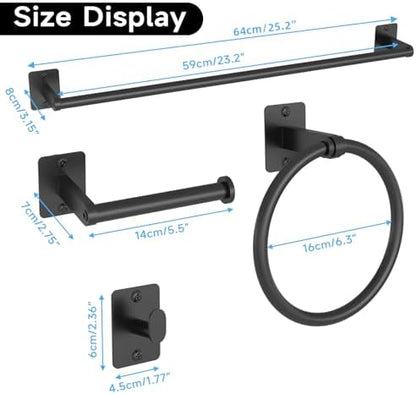 KLJKPA 20-Piece Bathroom Accessories Set, 24 inch Towel Bar