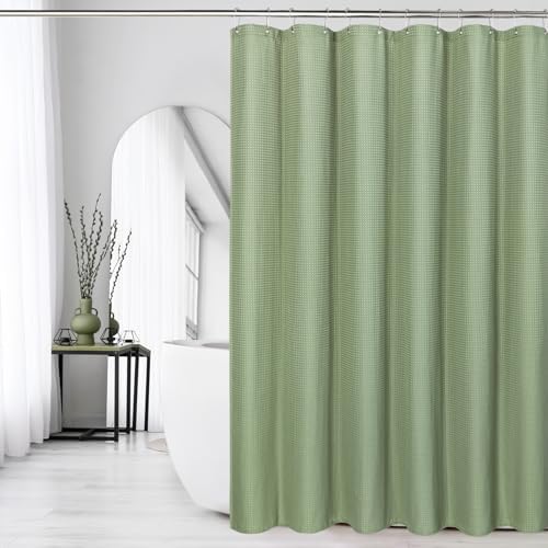 Gibelle Small Stall Sage Green Fabric Shower Curtain, 36 x 72