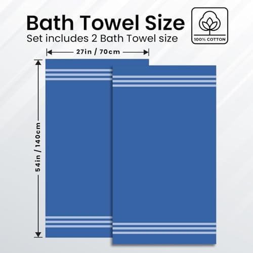 Infinitee Xclusives 100% Ring-Spun Cotton Bath Towels for Bathroom - Pack 2