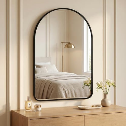 HARRITPURE 24"x36" Arched Bathroom Mirror Wall Mounted Black Arch Mirror