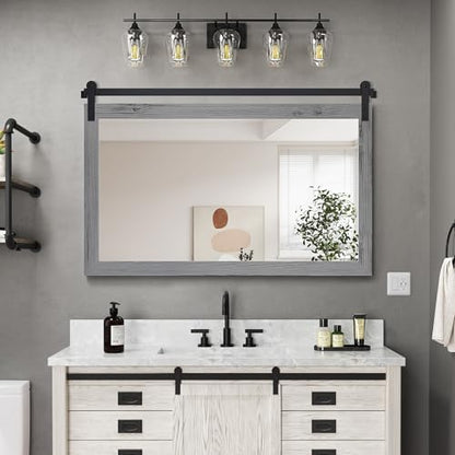 COGOOD Farmhouse Bathroom Mirrors for Over Sink - 30 x 45 Grey