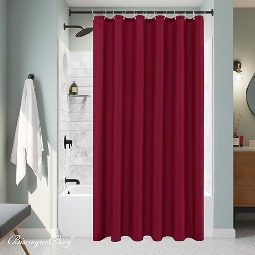 Fabric Shower Curtain Liner 72x72 Inch-Burgundy Standard Size Shower Liners