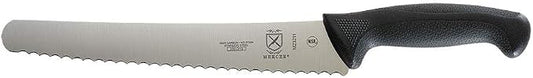 Mercer Culinary M23211 Millennia Black Handle, 10-Inch Left Handed Wavy Edge Wide, Bread Knife