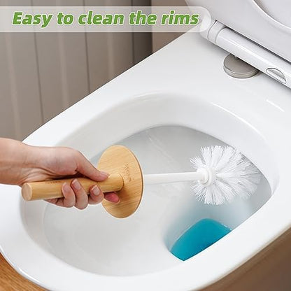 SUBEKYU Toilet Brush, Toilet Bowl Brush and Holder Set, Bathroom Toilet Bowl Cleaner Scrub Brush Set Scrubber for Deep Cleaning, White