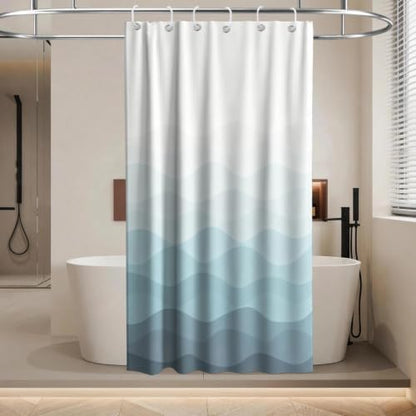 Modern Ocean Abstract Shower Curtain Striped Aesthetic Funky Minimalist