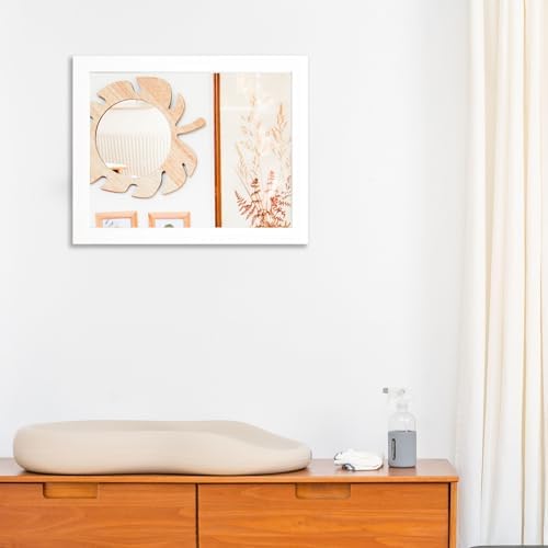 Rectangular Wall Mirror 20x16 Inch Bathroom Mirror for Over Sink, White