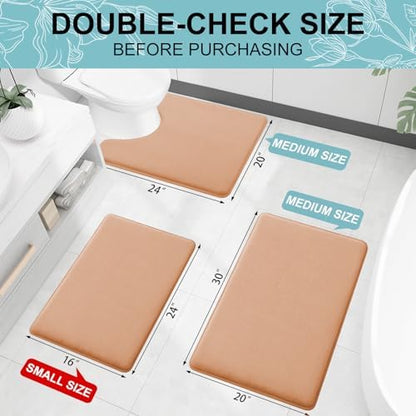 Smiry Memory Foam Bath Mat 24x16, Extra Soft and Absorbent Bathroom Rugs
