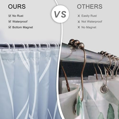 Striped Shower Curtain for Bathroom, Ombre Blue, 72" W x 72" L