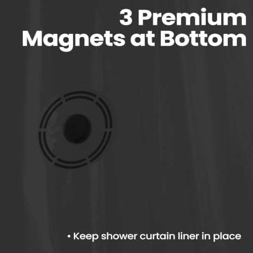 downluxe Shower Curtain Liner, PEVA Plastic Shower Liner with 3 Magnets, 72" x 72" Waterproof Bathroom Curtain, Dark Grey, 1 Pack