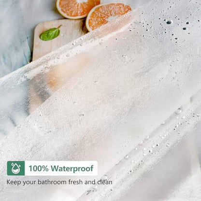 Seenus Waterproof Translucent Stall Shower Curtain Liner 36 x 72 Inch, Bpa-Free EVA Plastic Shower Liner with 2 Extra-Large Magnets, 36''W Narrow Frosted Bathroom Curtain for Shower Privacy