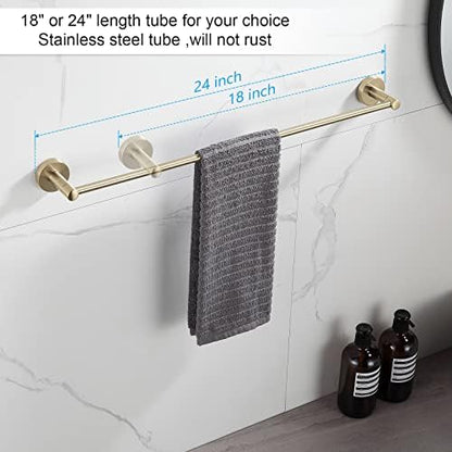 BGL Bathroom Accessory Set Brushed Gold 4 Pieces Towel Rack Set