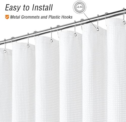Gibelle Extra Long 230GSM Heavy Duty White Shower Curtain, 72 x 84