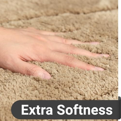 DEXDE Bathroom Rugs Non-Slip Mat for Bathroom Floor Tub Shower, 24x36 Beige
