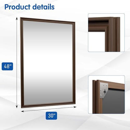 WEER Brown Bathroom Vanity Mirror 48x30 Inch