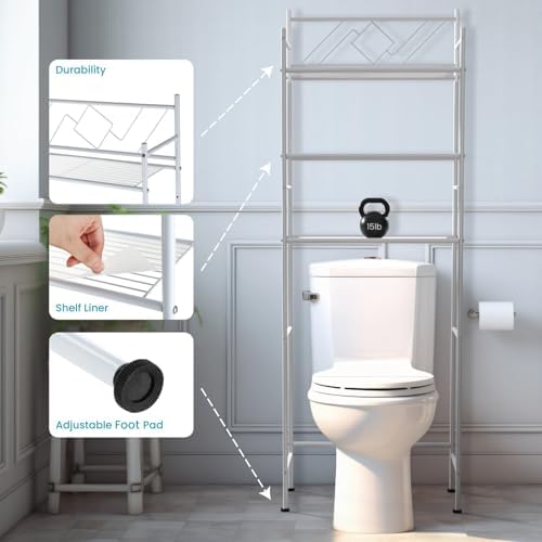 Home Zone Living Over-the-Toilet Bathroom Storage Cabinet Organizer