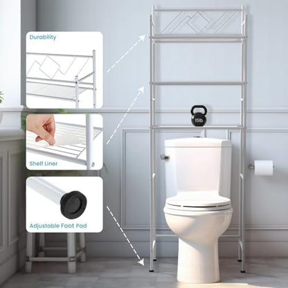 Home Zone Living Over-the-Toilet Bathroom Storage Cabinet Organizer