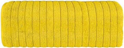 Elegant Comfort 100% Turkish Cotton Corduroy Ribbed Luxury Jumbo Bath Towel Ultra Soft - 35 x 70 Inch - Luxury Spa Premium Hotel Quality Highly Absorbent and Quick Dry Large Bath Towel, Yellow