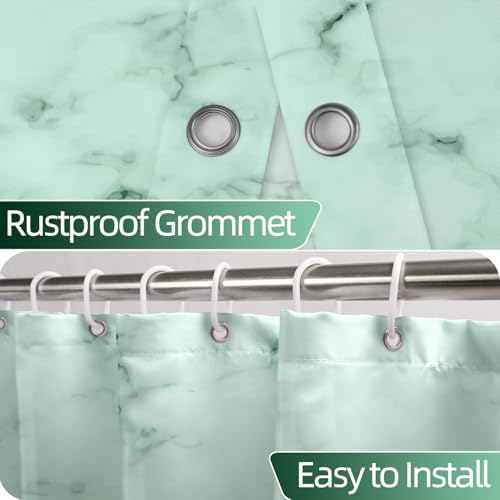 Green Extra Long Waterproof Shower Curtain 72x96 inches