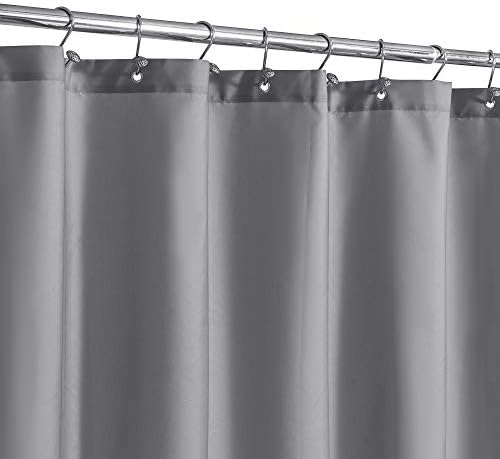 N&Y HOME Fabric Shower Curtain or Liner Extra Long 72 x 84 Inches, Gray
