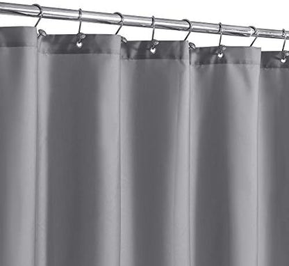 N&Y HOME Fabric Shower Curtain or Liner Extra Long 72 x 84 Inches, Gray