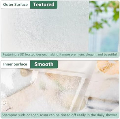 Seenus EVA Frosted Shower Curtain Liner Long 78 Inch, Bpa-Free Waterproof Shower Liner with 3 Extra-Large Magnets, 72'' x 78'' Bathroom 3D Silk Textured Plastic Shower Curtain Translucent for Privacy