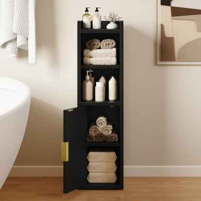 Yoobure Fluted Small Bathroom Storage Cabinet, Narrow Toilet Paper Cabinets