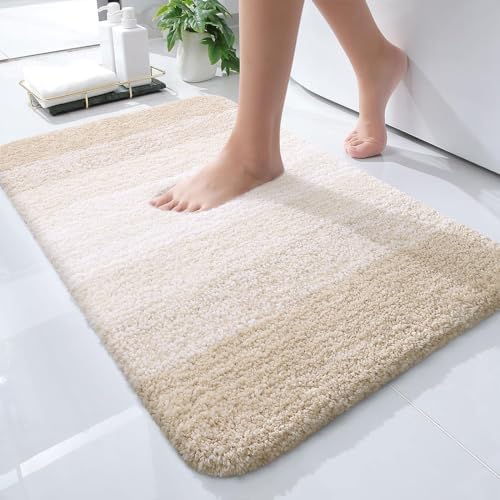 OLANLY Small Bathroom Rugs 24x16, Extra Soft Absorbent Microfiber Bath Rugs