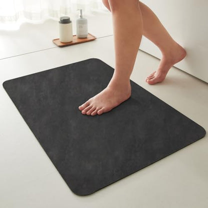 TYUU Thin Bath Mat, Bathroom Rugs Non Slip Washable, 24x48 Black