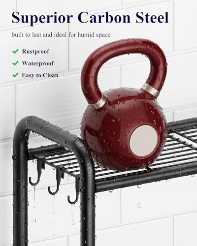 Kitsure Over Toilet Storage Rack, 63.2" H Space-Saving, Holder & Hooks