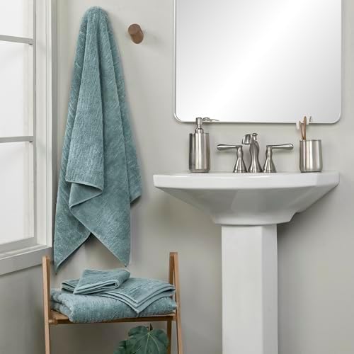 SKL Home CloudSoft Hand Towel Set, 2-Piece, 100% Cotton Luxury, Teal
