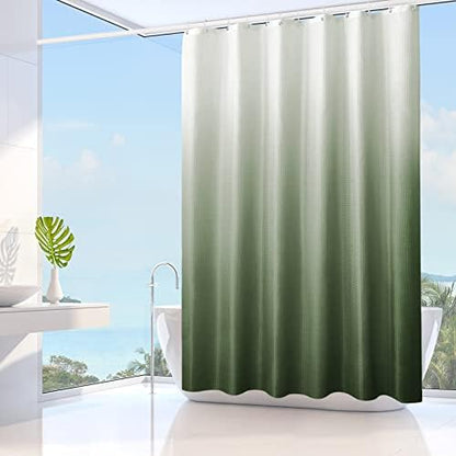Gibelle Long Sage Green Ombre Fabric Shower Curtain, 72 x 78