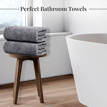 Tens Towels 8 Piece Towel Set, 2 XL Bath, 2 Hand, 4 Washcloth, Dark Grey