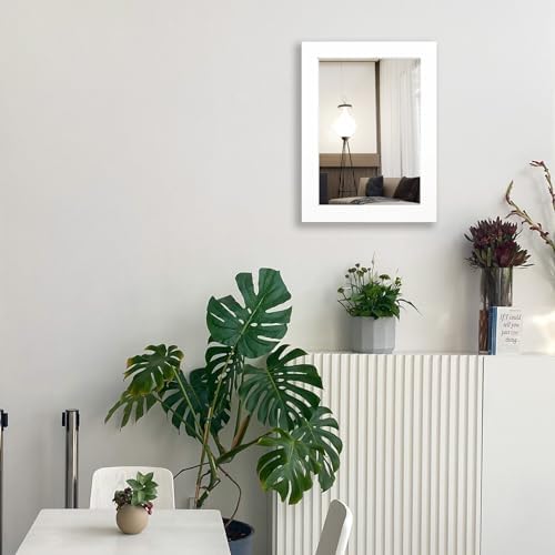 Ruomeng Wall Mirror Rectangle Decorative Mirror 12x16 Inch, White