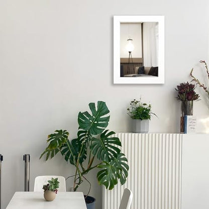 Ruomeng Wall Mirror Rectangle Decorative Mirror 12x16 Inch, White