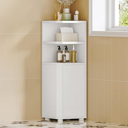 Hzuaneri Corner Cabinet, Small Bathroom Corner Cabinet with Doors