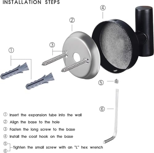 Bathroom Robe Towel Hooks Coat Matte Black Wall Hook Stainless Steel Heavy Duty Door Hanger Towel Robe Clothes Cabinet Closet Sponges Hook for Bathroom Bedroom Kitchen Hotel Pool 8 Packs