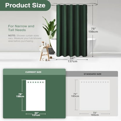 Dynamene Stall Waffle Shower Curtain 256 GSM Heavy Fabric 54x78 Dark Green