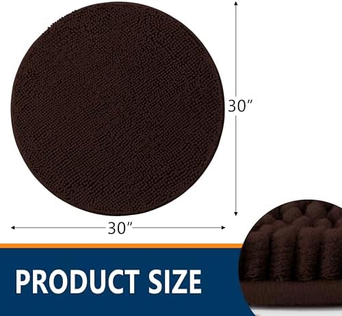Smiry Round Bathroom Rugs 30X30, Chenille Extra Soft Absorbent Bath Mat