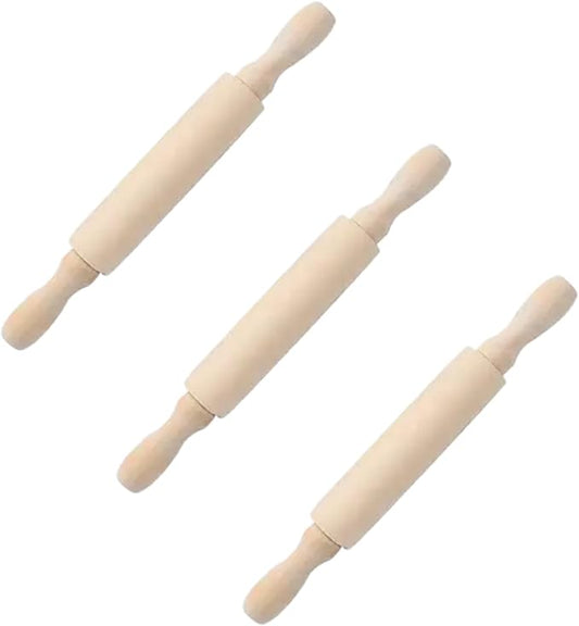 3pcs Wooden Mini Rolling Pin Baking Small Dough Rolling Pins for Fondant Pastry Pizza Crafting and Imaginative Play for Christmas Presents Mini Rolling Pin Rolling Pins Kitchen and Dining(6 Inch)
