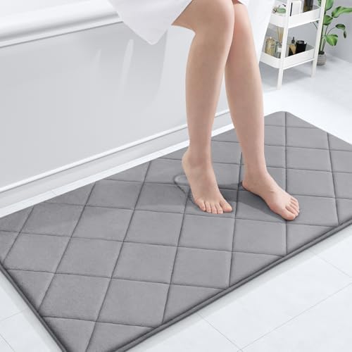 OLANLY Memory Foam Bath Mat 47x24, Ultra Soft and Absorbent Bathroom Rugs