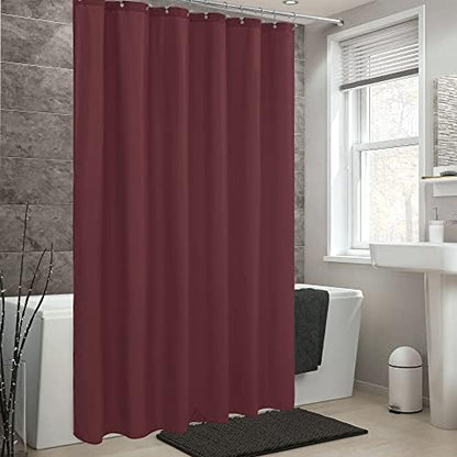 ALYVIA SPRING Waterproof Fabric Shower Curtain or Liner Burgundy Red, 72x72