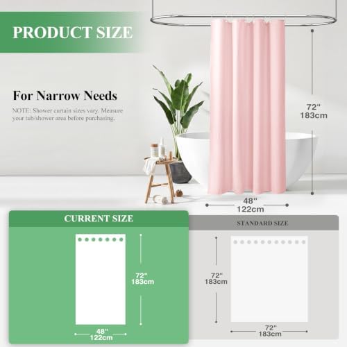 Dynamene Stall Waffle Shower Curtain 256 GSM Heavy Fabric 48x72 Pink