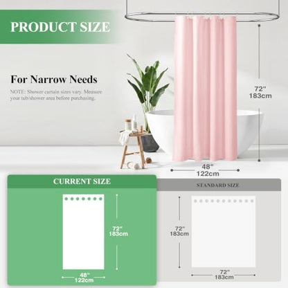 Dynamene Stall Waffle Shower Curtain 256 GSM Heavy Fabric 48x72 Pink