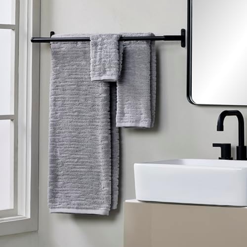 SKL Home CloudSoft Bath Towel, 100% Cotton Luxury, Gray
