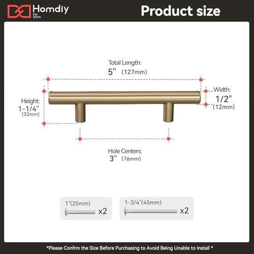 homdiy 100Pack 3in Cabinet Handles Champagne Bronze Kitchen Cabinet Pulls Drawer Pulls for Dresser Drawers